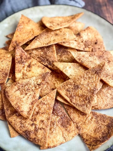 Air fryer cinnamon tortilla chips recipe.